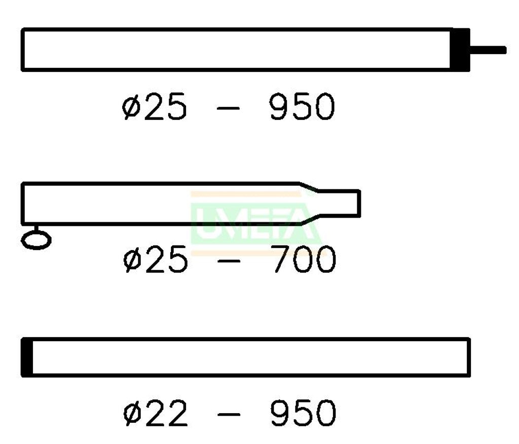 Campking Caravanvoortentstok 25/22 mm. 170-250 cm.